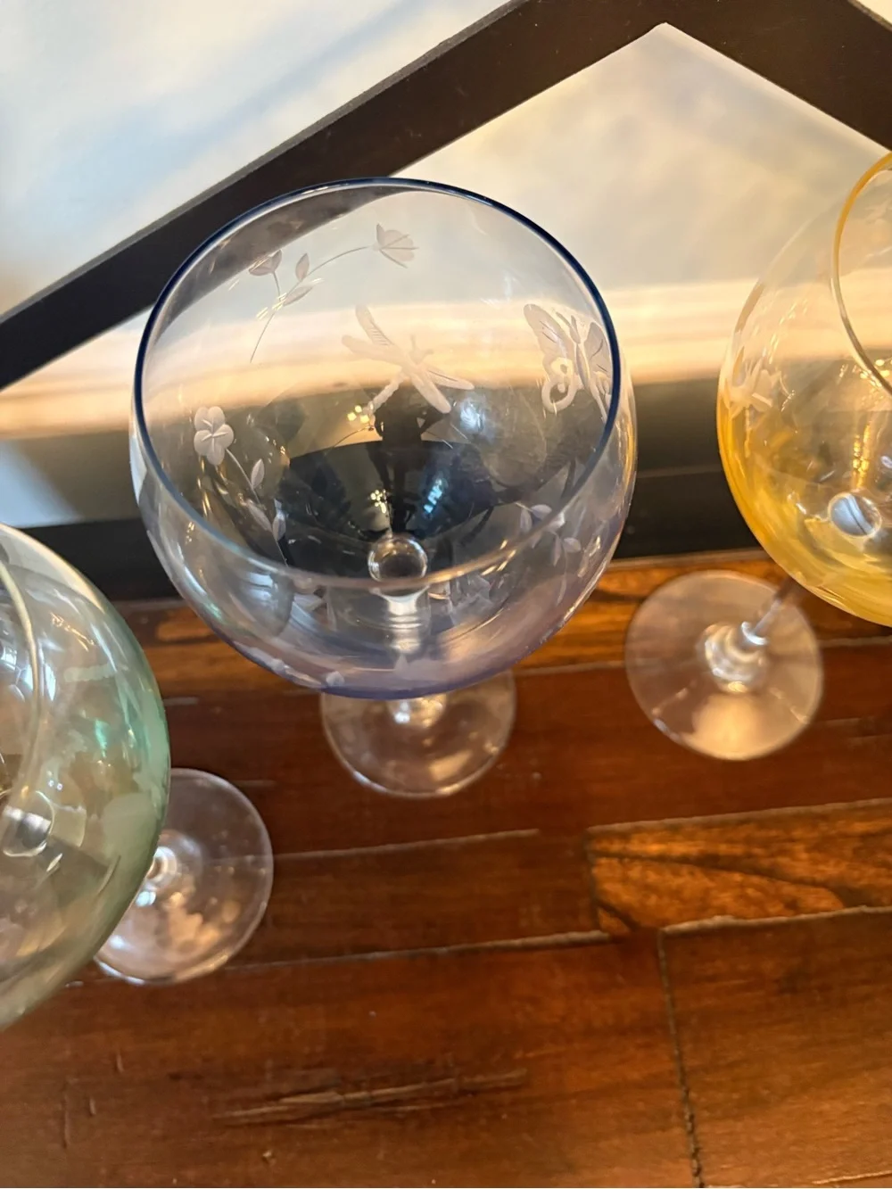 Lenox Crystal Butterfly Meadow Long Stemmed Wine Glasses - set of 4